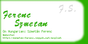 ferenc szmetan business card